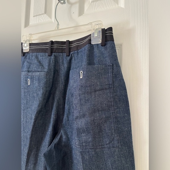 ELIZABETH & JAMES Hudson Cropped Wide Leg Denim/Linen Trousers Size 6 - Picture 7 of 9